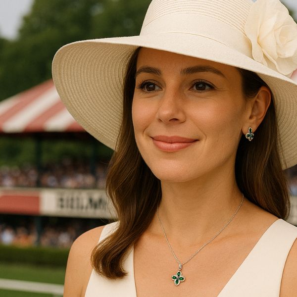 Emerald Elegance: May Birthstone Fashion with Trackside Style for the Belmont Stakes