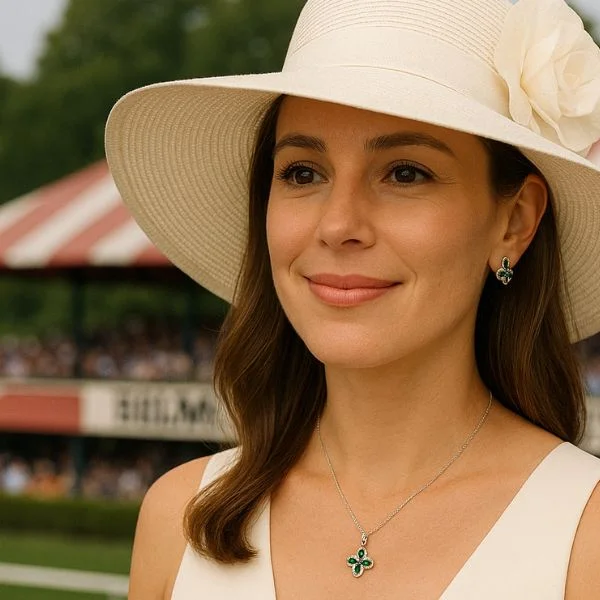 Emerald Elegance: May Birthstone Fashion with Trackside Style for the Belmont Stakes