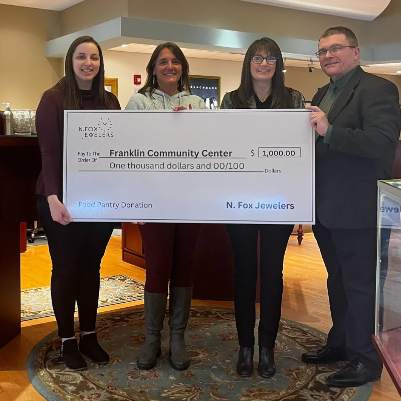 N. Fox Jewelers Raises $1,000 for Franklin Community Center Food Pantry Through