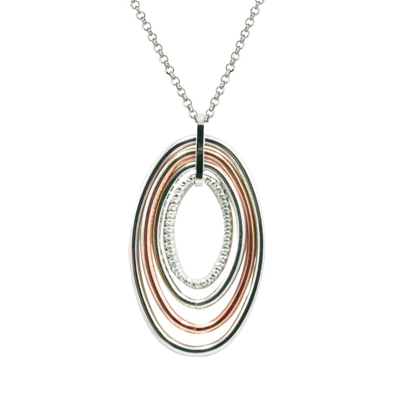Frederic Duclos Sterling Silver And Rose Gold Plated Vanessa Necklace