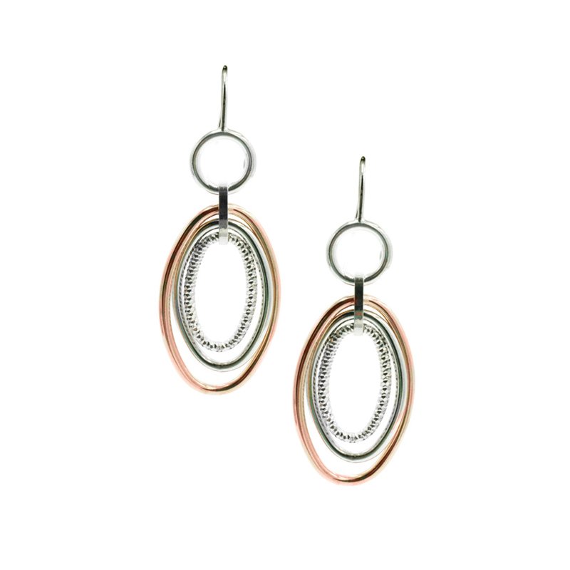Frederic Duclos Sterling Silver And Rose Gold Plated Vanessa Earrings