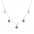 EMERALD AND DIAMOND NECKLACE (14K/16+2