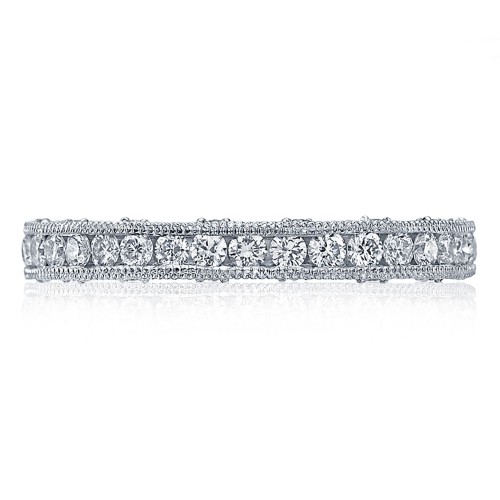 14K WHITE GOLD TRIPLE ROW BAND WITH .69CTTW ROUND SI CLARITY & GH COLOR DIAMONDS