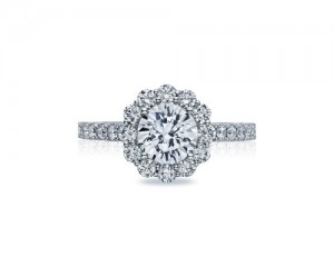 14K WHITE GOLD SEMI MOUNTING WITH .64CTTW ROUND SI CLARITY & G COLOR DIAMONDS SET DOWN THE SHANK