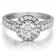 14K YELLOW GOLD SEMI MOUNTING WITH .79CTTW ROUND SI CLARITY & G COLOR DIAMONDS