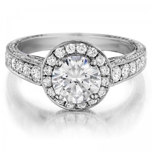 14K YELLOW GOLD SEMI MOUNTING WITH .79CTTW ROUND SI CLARITY & G COLOR DIAMONDS