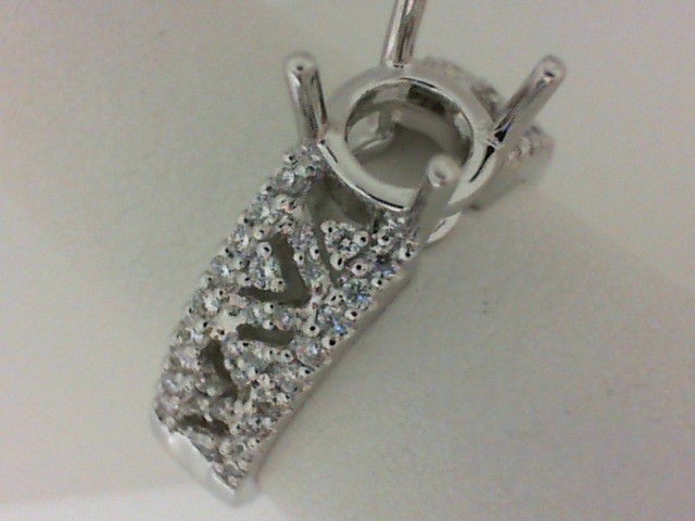 14K WHITE GOLD SEMI MOUNTING WITH 1.14CTTW ROUND SI CLARITY & G COLOR DIAMONDS SET IN THE HALO AND DOWN THE SHANK