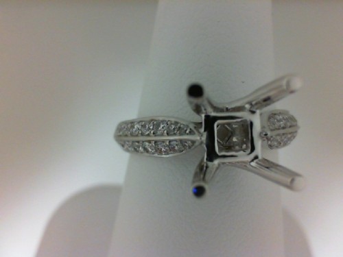14K WHITE GOLD SEMI MOUNTING WITH .38CTTW ROUND SI CLARITY & G COLOR DIAMONDS SET DOWN THE SHANK