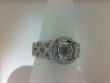 14K WHITE GOLD FOUR PRONG SEMI MOUNTING WITH .12CTTW ROUND SI CLARITY & G COLOR DIAMONDS SET ON THE SHANK