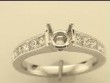 14K WHITE GOLD FOUR PRONG SEMIROUND SEMI MOUNTING WITH (10) .75CTTW ROUND SI CLARITY & G COLOR DIAMONDS PRONG SET DOWN HE SHANK AND UNDER THE HEAD