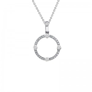 14K WHITE GOLD SMALL CARDINALS SANS PENDANT WITH .34CTTW ROUND SI CLARITY & GH COLOR DIAMONDS ON A 16" CABLE CHAIN