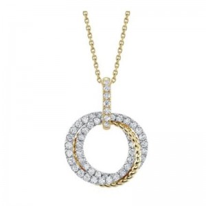 14K YELLOW GOLD 16/17/18" DIAMOND DANGLE SUN SOLAZ NECKLACE WITH .27CTTW ROUND SI CLARITY & GH COLOR DIAMONDS SET IN THE SUN