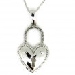 14K WHITE GOLD CROSS PENDANT WITH .38CTTW ROUND SI CLARITY & HI COLOR DIAMONDS ON A 16+2