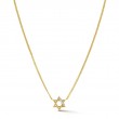 14K YELLOW GOLD .40CTTW ROUND SI CLARITY & H COLOR ROUND BRILLIANT DIAMOND CROSS PENDANT ON AN 18