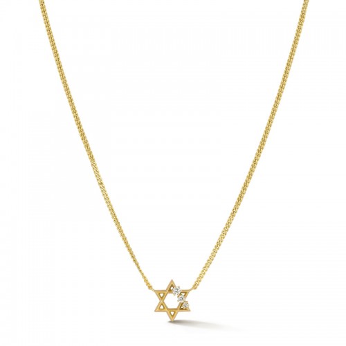 14K YELLOW GOLD .40CTTW ROUND SI CLARITY & H COLOR ROUND BRILLIANT DIAMOND CROSS PENDANT ON AN 18