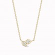 14K YELLOW GOLD POLISHED HORSESHOE WITH .06CTTW ROUND I1 CLARITY & HI COLOR DIAMONDS SET IN THE HALO ON A PENDANT CHAIN
