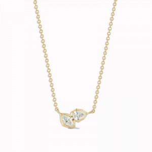 14K YELLOW GOLD POLISHED HORSESHOE WITH .06CTTW ROUND I1 CLARITY & HI COLOR DIAMONDS SET IN THE HALO ON A PENDANT CHAIN