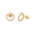 DIAMOND CIRCLE EARRINGS (14KYG)