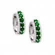 EMERALD DIAMOND HOOP EARRING (14KWG)
