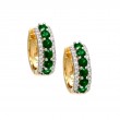 EMERALD DIAMOND HOOP EARRING (14KYG)