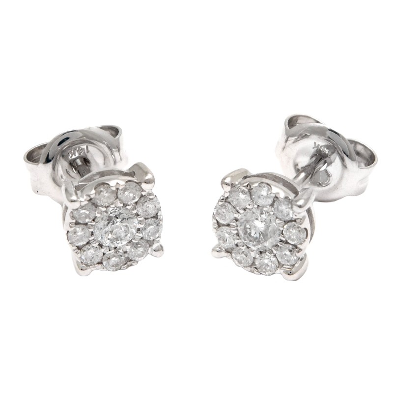 DIAMOND FASHION ROUND STUD EARRING (14K)
