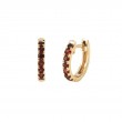GARNET HOOP EARRING (14K)