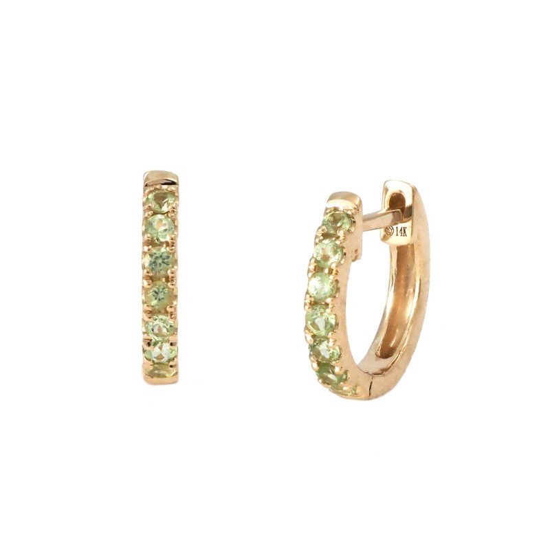 PERIDOT HOOP EARRING (14KYG)