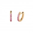 PINK AND WHITE SAPPHIRE  HOOP EARRING