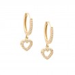MINI HOOP EARRING W/ HEART CHARM (14K)