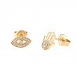 DIAMOND FASHION EARRING (14K) HAND & EYE