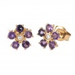 AMETHYST DIAMOND FASHION EARRING (14KYG)