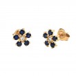 SAPPHIRE AND DIAMOND FASHION EARRING (14KYG)