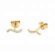 PETITE FASHION WAVE EARRING (14K)