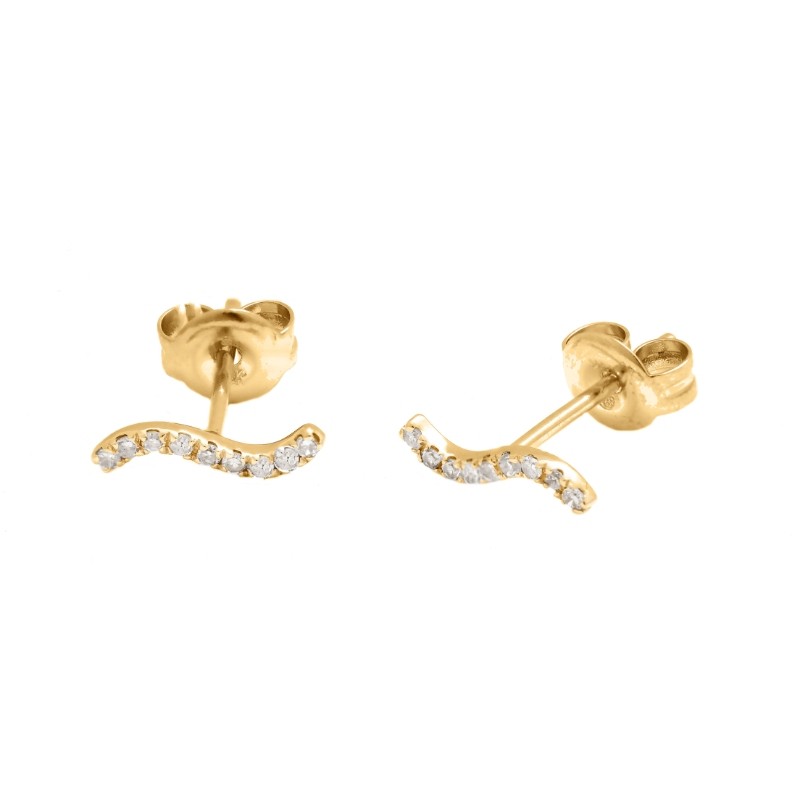 PETITE FASHION WAVE EARRING (14K)