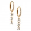 MINI HOOP EARRING WITH DROPPED DIAMONDS (14K)