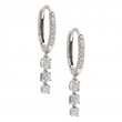 MINI HOOP EARRING WITH DROPPED DIAMONDS (14K)