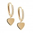 DIAMOND MINI HOOP WITH HEART CHARM (14K)