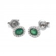 OVAL EMERALD AND DIAMOND EARRING (14K)