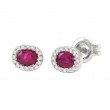 OVAL RUBY AND DIAMOND EARRING (14K)