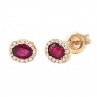 OVAL RUBY AND DIAMOND EARRING (14K)