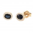 OVAL SAPPHIRE AND DIAMOND EARRING (14K)
