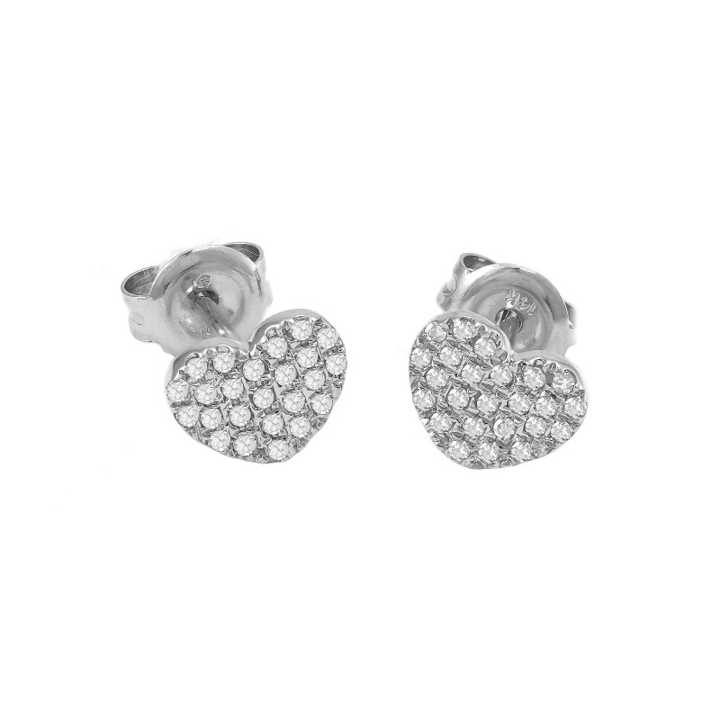 DIAMOND HEART EARRING (14K WG)