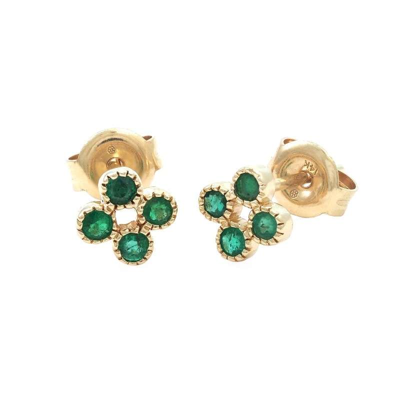 EMERALD EARRING (14KYG)