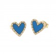 TURQUOISE AND DIAMOND HEART SHAPE EARRING (14K)