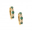 EMERALD AND DIAMOND HOOP EARRING (14K)
