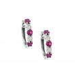 RUBY AND DIAMOND HOOP EARRING (14K)