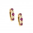 RUBY AND DIAMOND HOOP EARRING (14K)
