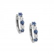 SAPPHIRE AND DIAMOND HOOP EARRING (14K)