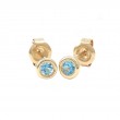 BEZEL SET BLUE TOPAZ  EARRING (14K)