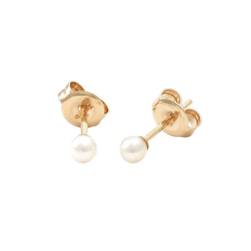 SINGLE PEARL STUD EARRING (14KYG)